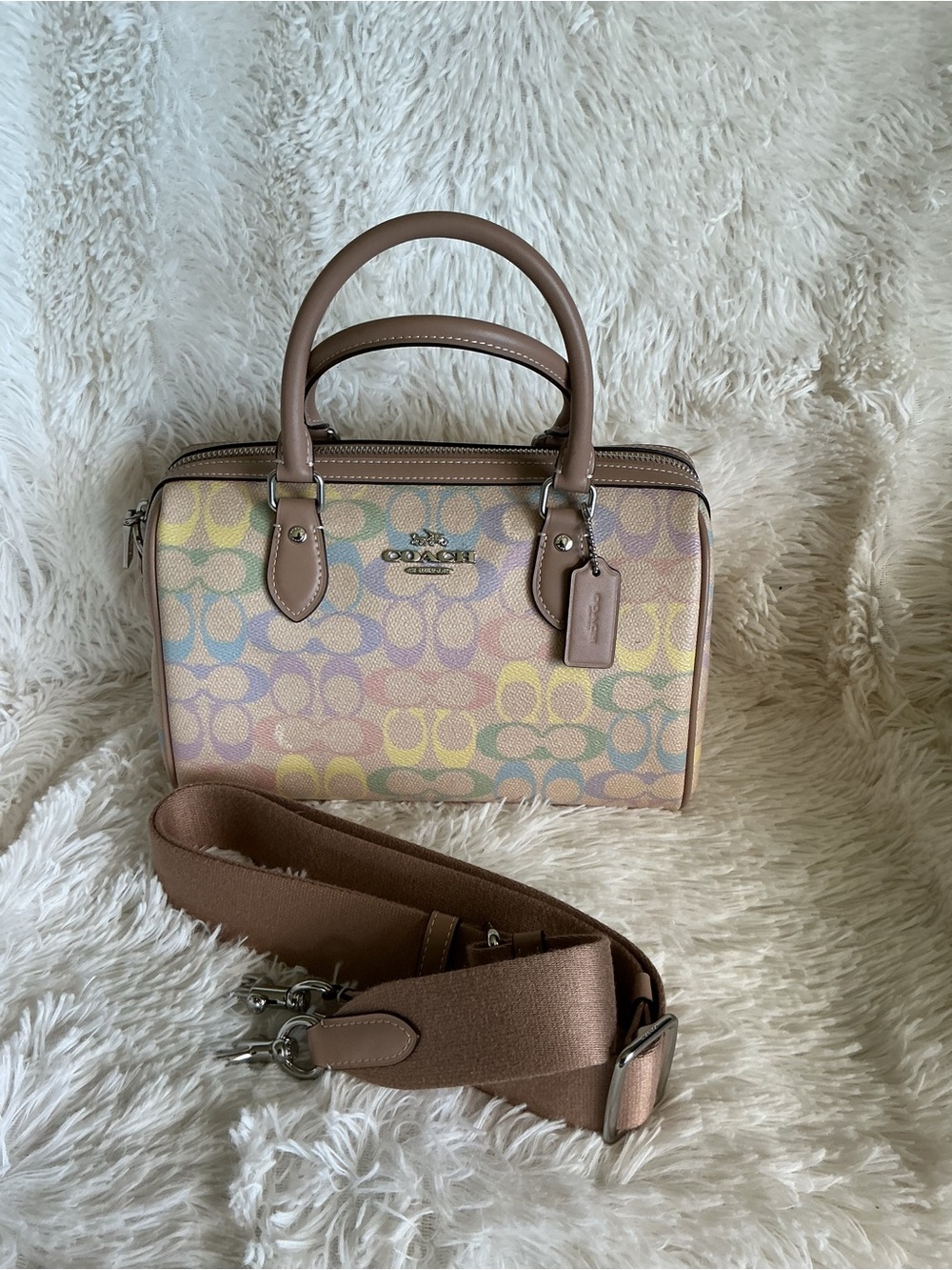 Coach Rainbow Rowan with web strap